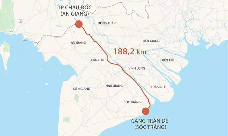 cao tốc Châu Đốc - Cần Thơ - Sóc Trăng