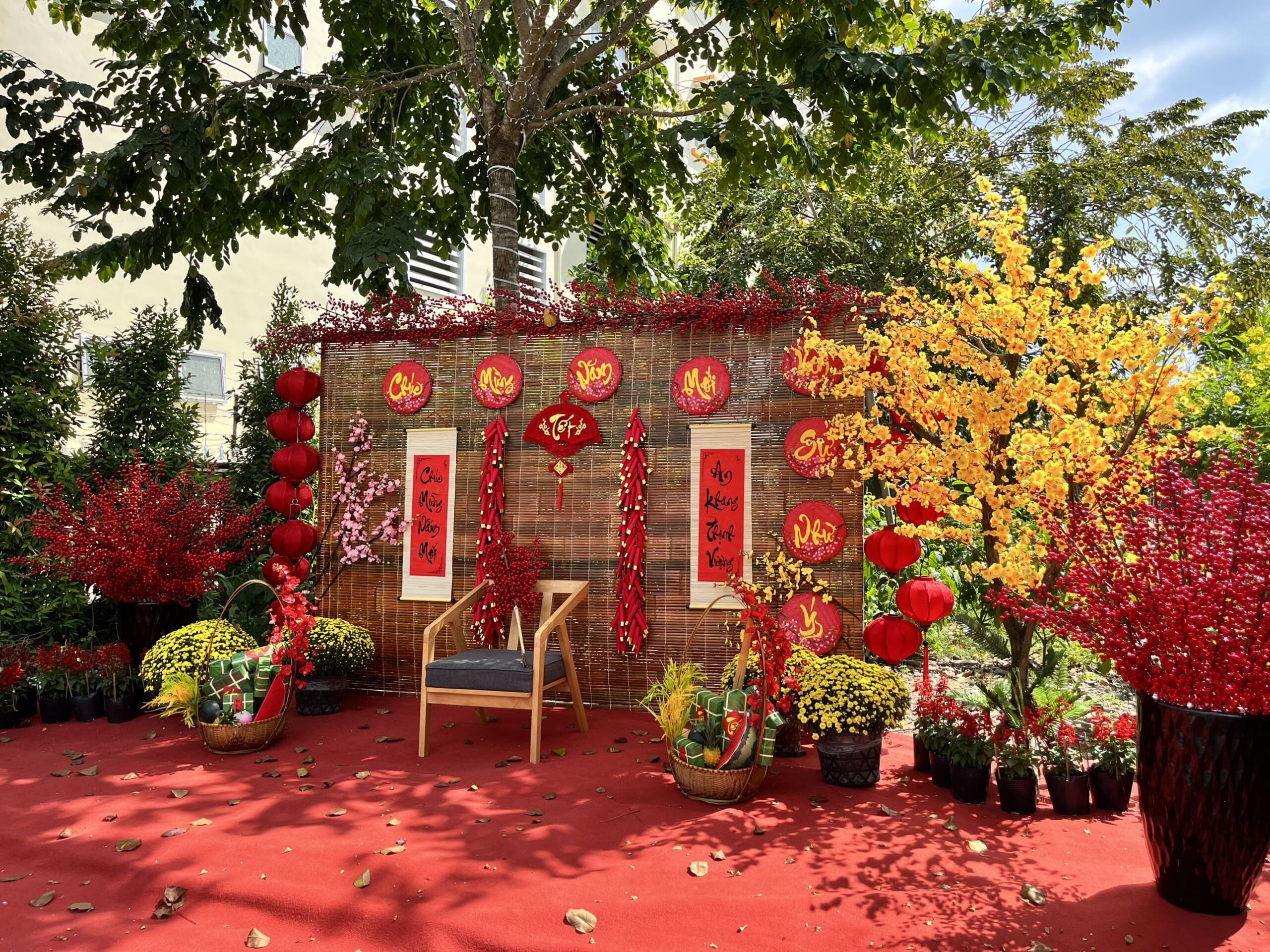 Tại khu đô thị An Phú Center Point không khí xuân rộn ràng với sắc màu hoa đỏ vàng được bày trí ở khắp các khu vực tại dự án với phố đi bộ đèn lồng, khu check in rực rỡ8